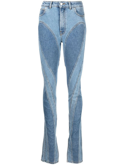 MUGLER jean bootcut à design à empiècements