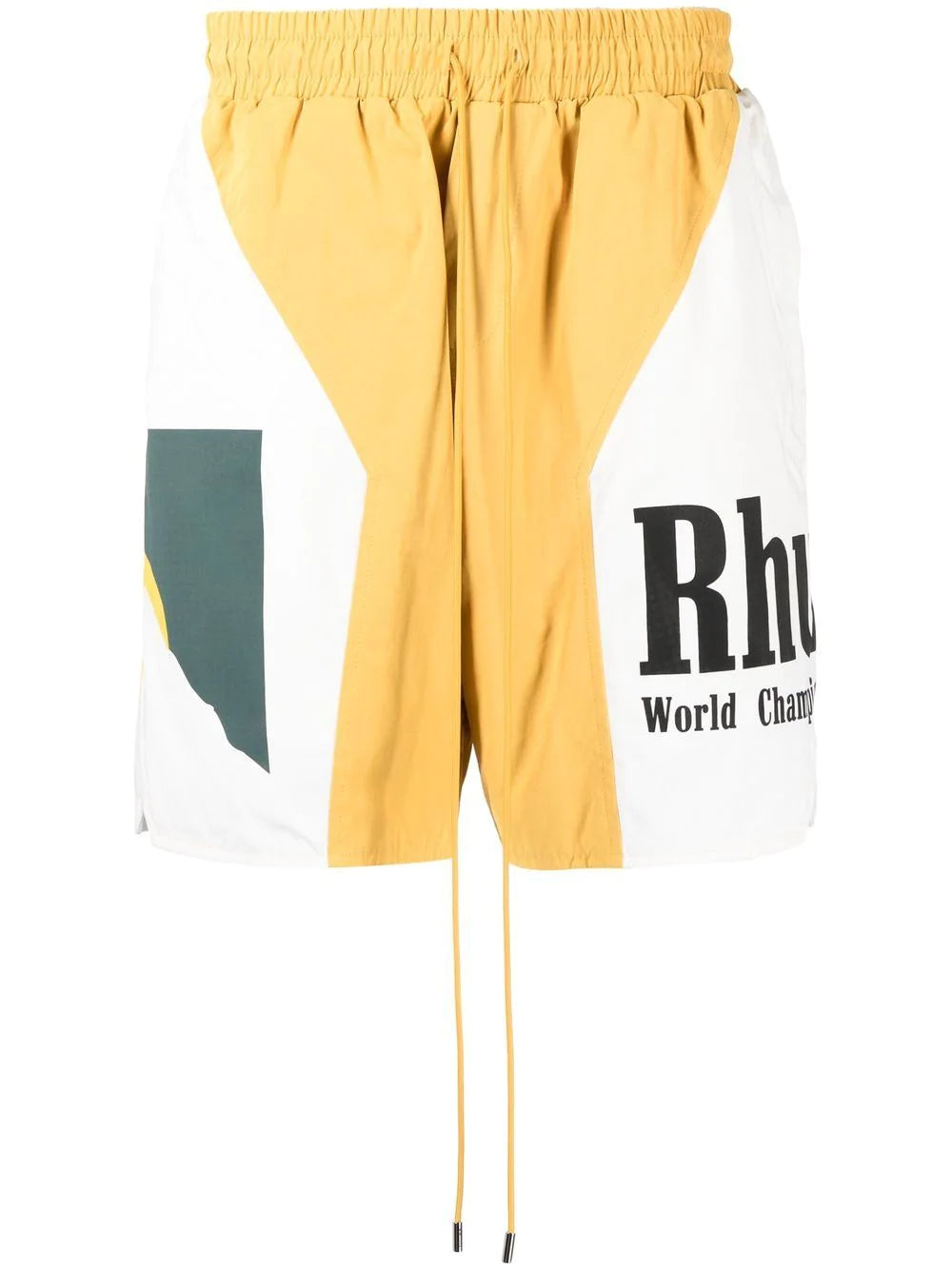 RHUDE Short de sport à logo imprimé homme de coloris jaune