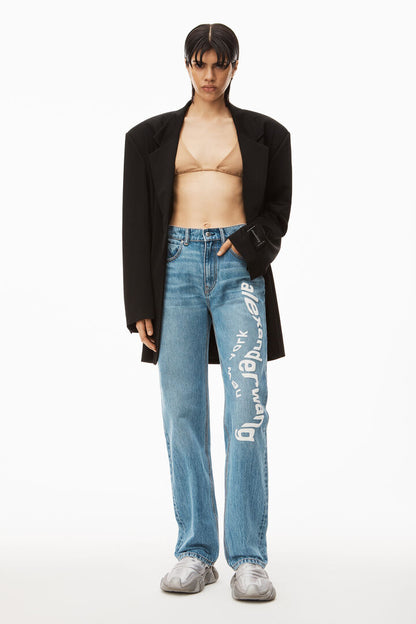 ALEXANDER WANG jean droit à logo ez en relief