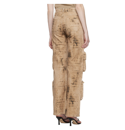 BLUMARINE Pantalon brun clair à motif camouflage