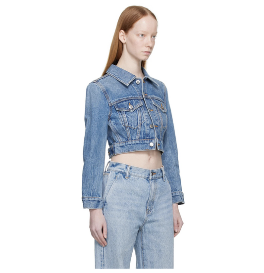 ALEXANDER WANG Blue Shrunken Trucker Jacket