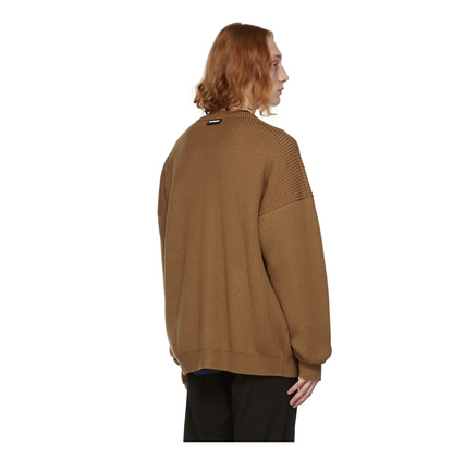 VETEMENTS Pull Cardigan Couleur Unie Bouton Torsadé