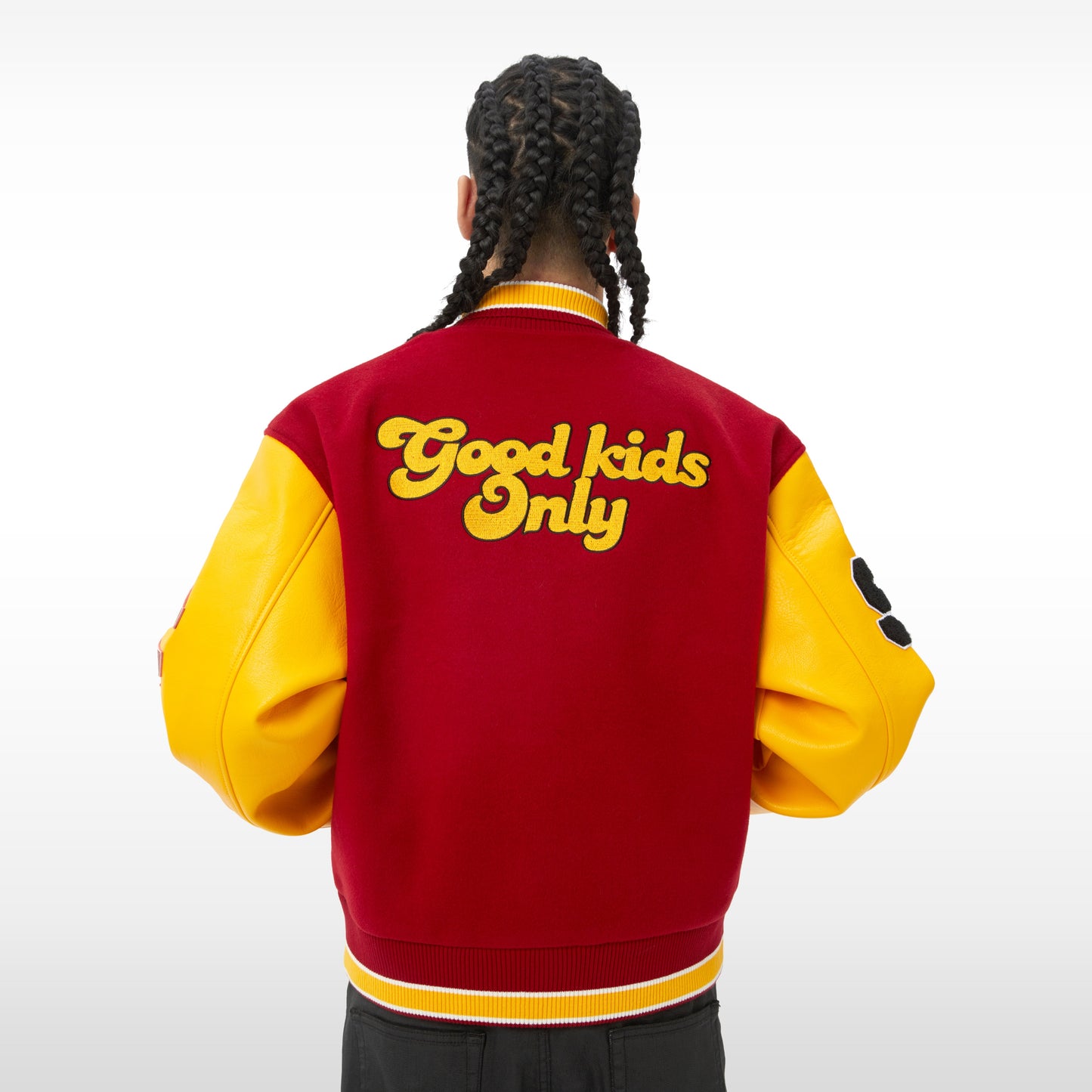 A FEW GOOD KIDS veste blouson aviateur unisexe en laine de baseball varisty, cuir PU, broderie