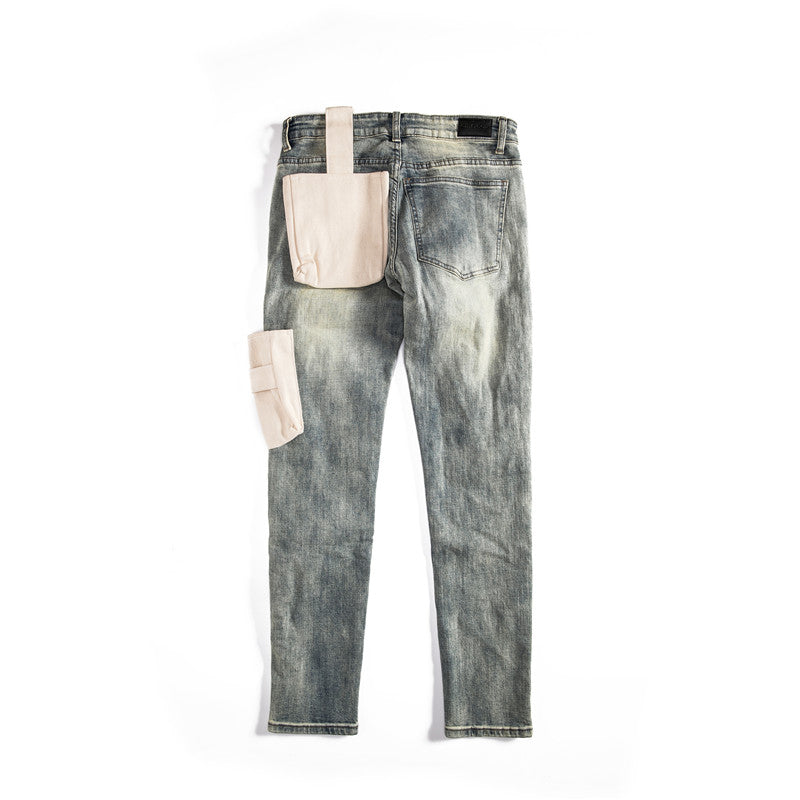 DARK ICON Jeans Pantalon en denim à poche stéréo Vintage