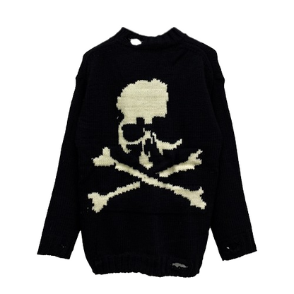 MASTERMIND Cardigan Pull Meilleure Qualité Col En V Squelette Crâne Logo Japon Chandails