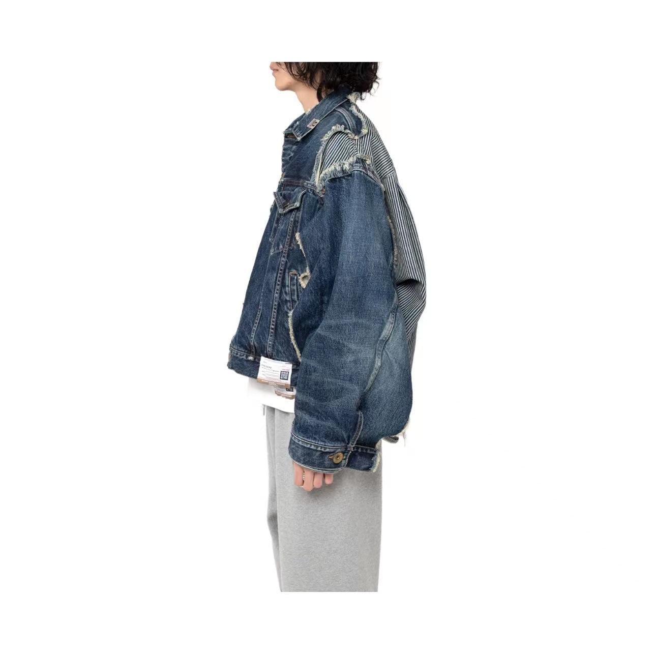 MIHARA YASUHIRO MMY Sanyuan Kangyu Denim Cut Patch Vieux Casual Bleu Lâche