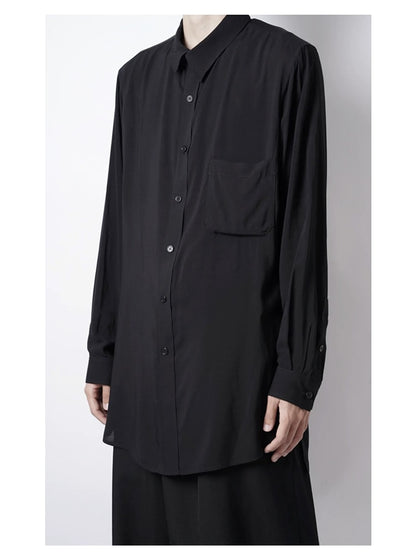 YOHJI YAMAMOTO Superposition de chemises Phantom Ashura style sombre Unisexe Owens tops Chemises noires