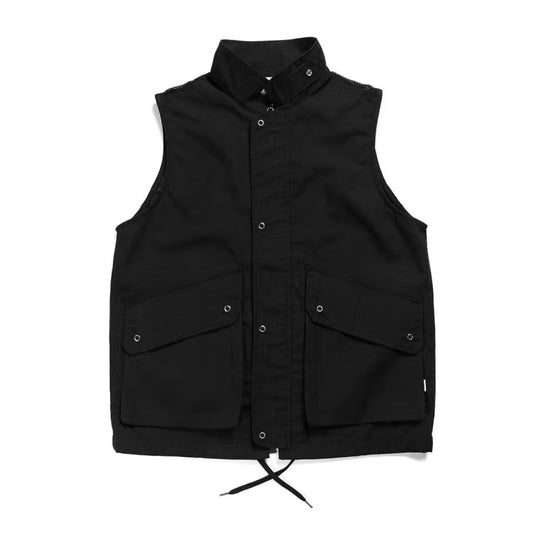 WTAPS gilet tactique bouton de fermeture à glissière double patte grande couche de poche col montant