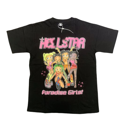 HELLSTAR T-shirts  Simple mode haut noir Streetwear Harajuku