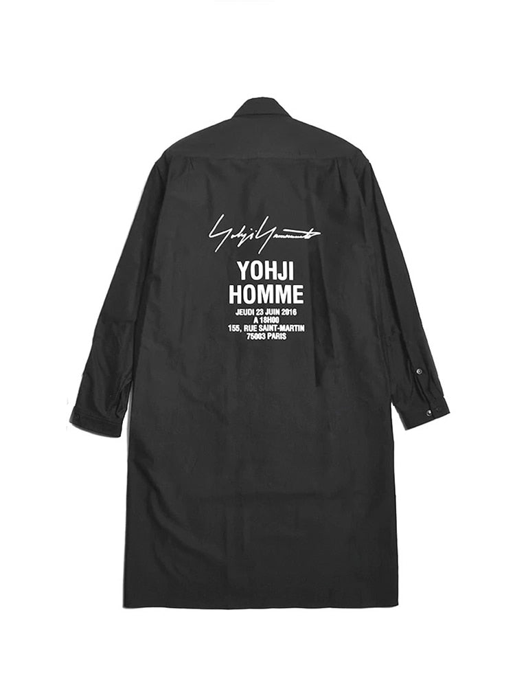 YOHJI YAMAMOTO chemises style commémoratif à devant court et à dos long oversize unisexes