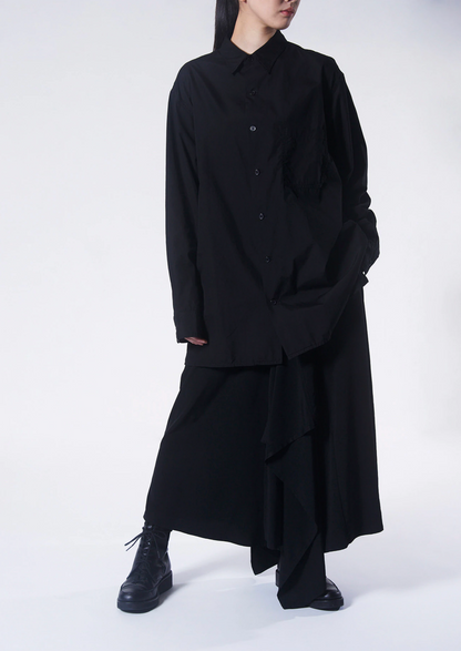 YOHJI YAMAMOTO mots brodés Chemises de style basique Unisexe sombre