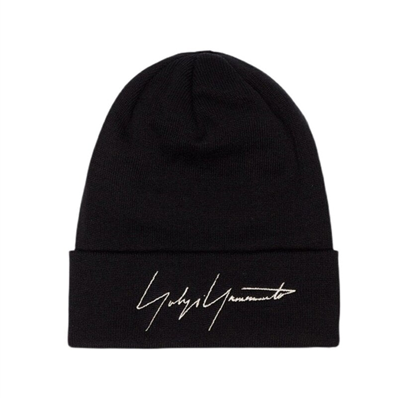 YOHJI YAMAMOTO Y3 Signature Co Marque Broderie Lettre Logo Automne Et Hiver Chapeau Froid Tricoté Laine