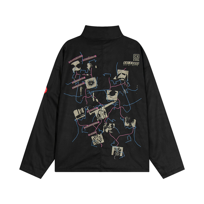 CAVEMPT Cardigan coupe-vent veste zippée Circuit Board manteaux vêtements d'extérieur