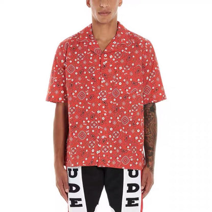 RHUDE Shirt Summer Desert Scene Print Beach Chemise à manches courtes