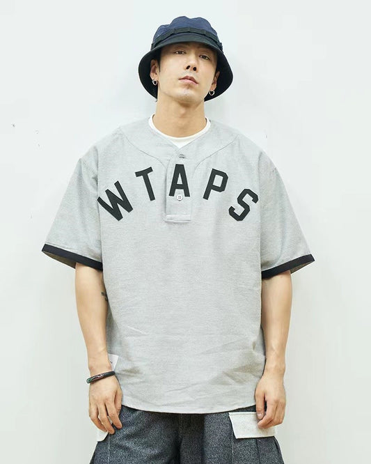 WTAPS chemise décontractée de baseball col rond design sens style masculin