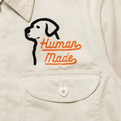 HUMAN MADE printemps et automne Labrador revers broderie casual zipper outillage veste hommes femmes