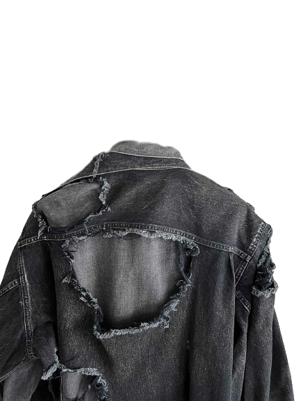 MIHARA YASUHIRO veste en jean double couche, surdimensionnée, distance en lambeaux, super cassé, Murcia