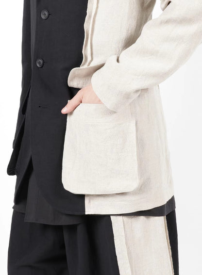 YOHJI YAMAMOTO Japon Style coréen costume de loisirs Cotton, Lin en surdimensionnés