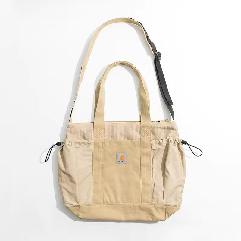 CARHARTT WIP sac fourre-tout en velours côtelé Patchwork poche cordon outillage bandoulière étudiant