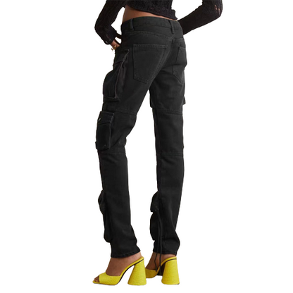 THE ATTICO Jean cargo Black Essie