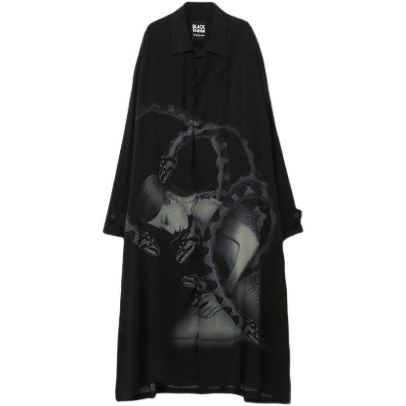 YOHJI YAMAMOTO japon style coréen chemise longue surdimensionnées