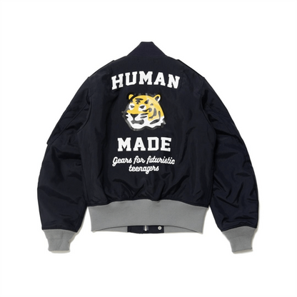 HUMAN MADE Blouson Bomber Hommes et femmes Tête de Tigre Plus Coton Air Force Varsity