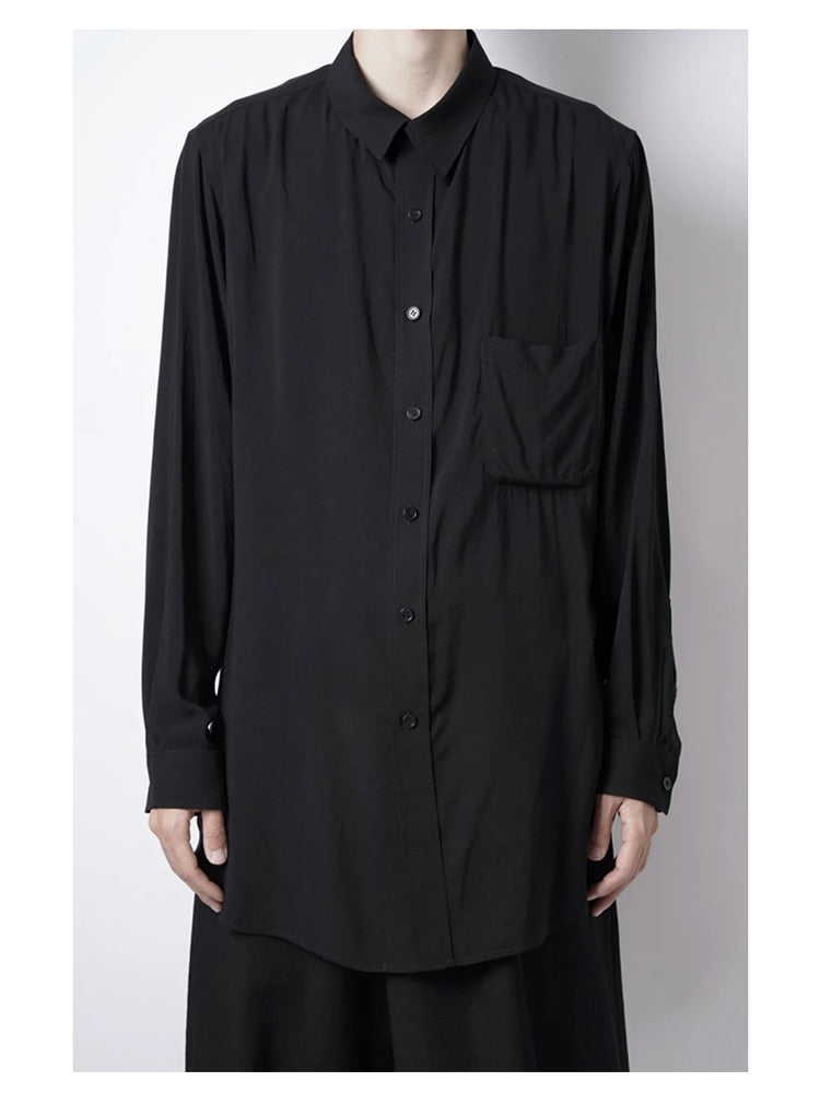 YOHJI YAMAMOTO Superposition de chemises Phantom Ashura style sombre Unisexe Owens tops Chemises noires