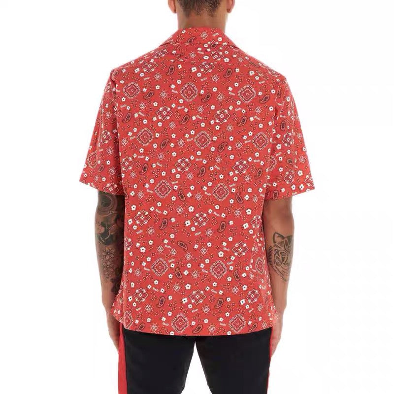 RHUDE Shirt Summer Desert Scene Print Beach Chemise à manches courtes