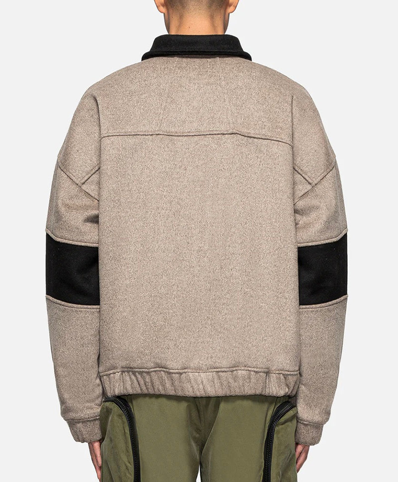 RHUDE classique Logo broderie laine revers sweats vintage Camel Patchwork