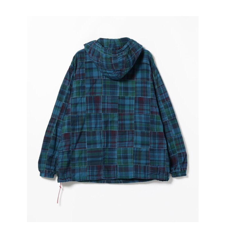 BEAMS Japonais Petite Corde Rouge Classique Plaid Kangourou Sac Demi Zip À Capuche Pull