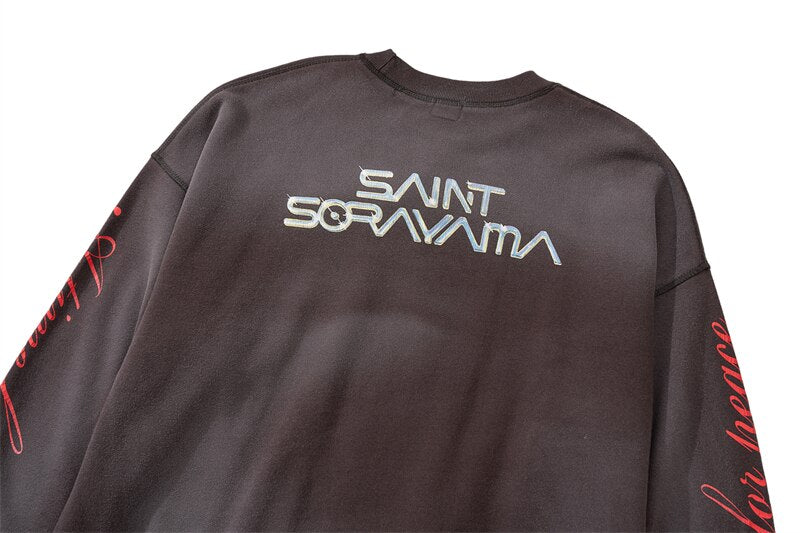 SAINT MICHAEL Sweat Vintage Streetwear À Capuche Surdimensionné Mode Pull Kanye West