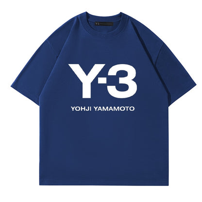 YOHJI YAMAMOTO Y-3 Style Japonais Impression Graphique T-shirt Décontracté Lâche