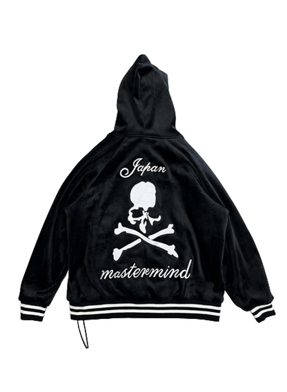 MASTERMIND cardigan world sweat à capuche tête de mort brodée pull à capuche