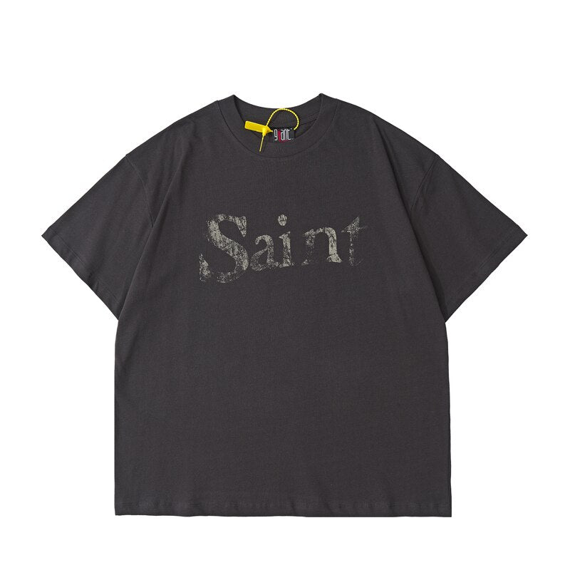 SAINT MICHAEL T-shirt Vintage Tops Surdimensionnés T-shirts Casual Harajuku Kanye West