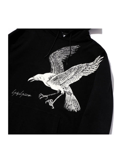 YOHJI YAMAMOTO Crow sweat à capuche imprimé à capuche pulls Owens pulls unisexe