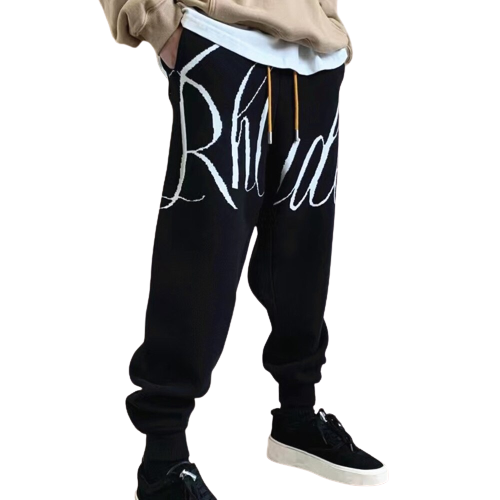 RHUDE Streetwear Pantalon de jogging long Designer en laine