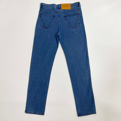 VETEMENTS Jeans Logo Brodé Homme Femme Straight Denim Pantalon