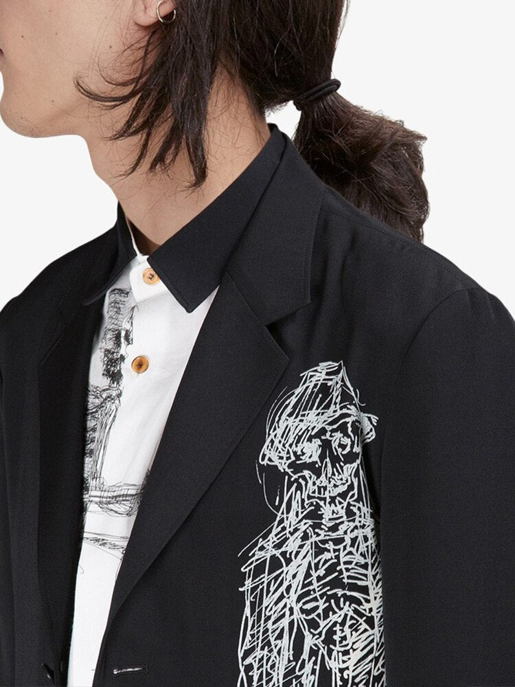 YOHJI YAMAMOTO costume unisexe décontracté Blazer Lead a dog oversize