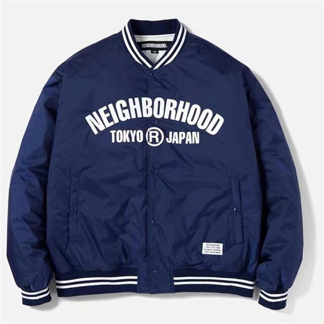 NEIGHBORHOOD Letters Nylon Baseball Veste décontractée