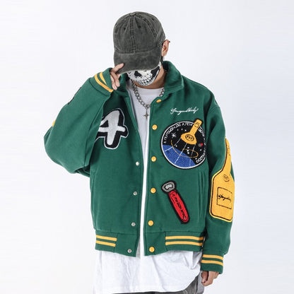 A FEW GOOD KIDS veste Baseball Homme Fusée Verte