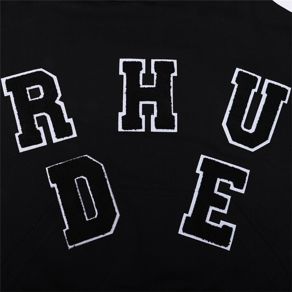 RHUDE chenille patch broderie lettre Hoodies