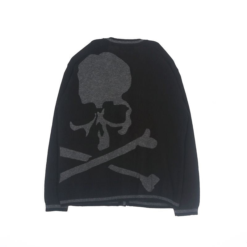 MASTERMIND Cardigan Pull Meilleure Qualité Col En V Squelette Crâne Logo Japon Chandails