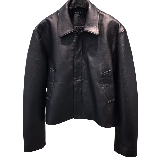 VUJADE Vintage veste en cuir à glissière polyvalence coupe-vent Streetwear