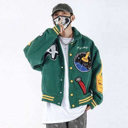 A FEW GOOD KIDS veste Baseball Homme Fusée Verte