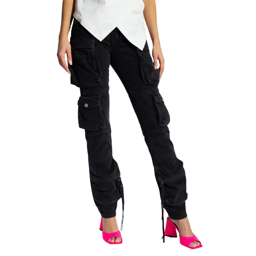 THE ATTICO Jean cargo Black Essie