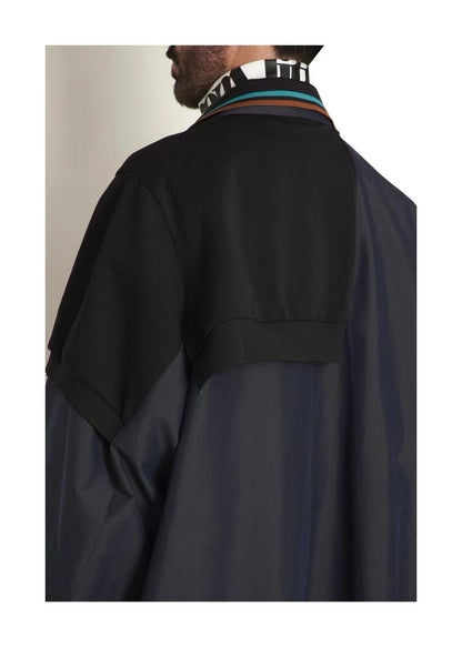 KOLOR Nouvelle Arrivée Bicolore Japon Polo Broderie Coupe-Vent Manteau Simple Poitrine Marine Veste Lâche