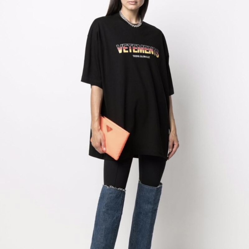 VETEMENTS T-shirt pour hommes surdimensionné décontracté Pur coton