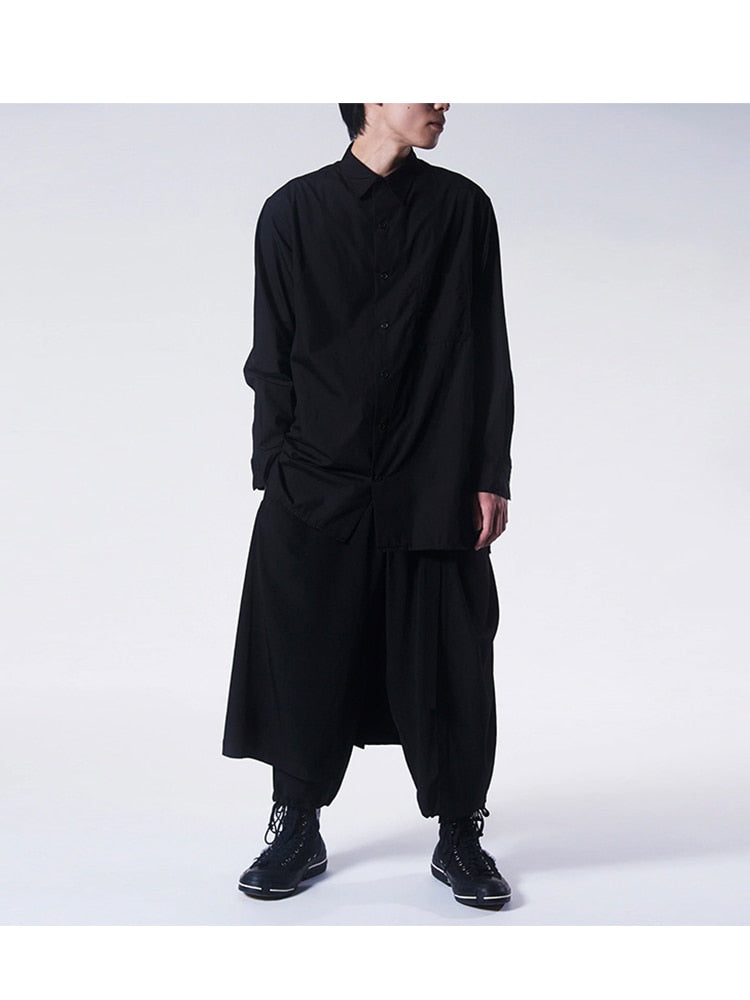 YOHJI YAMAMOTO mots brodés Chemises de style basique Unisexe sombre