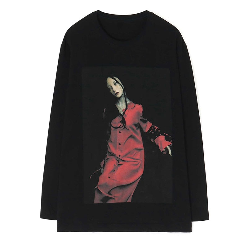 YOHJI YAMAMOTO T-shirt surdimensionnés hauts à manches longues streetwear unisexe