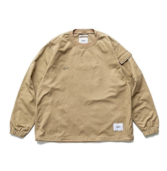 WTAPS-T-shirt ample à manches longues avec littérature japonaise, chemise décontractée